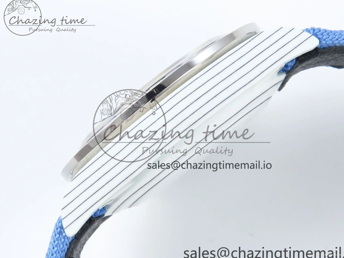 0501 Daytona ZIF REMOULD White Carbon GETF Best Edition Blue Skeleton Dial Blue Diamonds Bezel on Blue Nylon Strap DD Fashionable 366